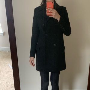 Grey wool Bergdorf Goodman peacoat